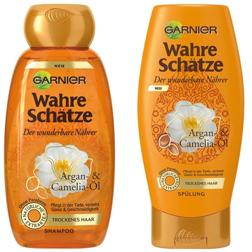 Bộ gội xả Garnier Wahre Schätze dành cho tóc khô