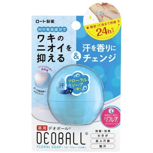 Lăn khử mùi Rohto DEOBALL Deodorant Froral Soap 24h 15g - Nhật Bản