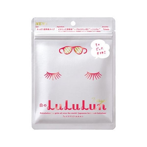 Lululun Face Mask White – Màu trắng dưỡng trắng (7 miếng)- Japan