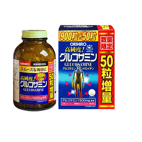 Viên uống hỗ trợ xương khớp Glucosamine Orihiro 1500mg 950 viên - Nhật bản