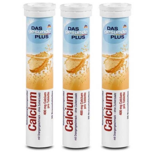 03 Hộp Viên sủi bổ sung canxi Das Gesunde Plus Calcium, 20 viên - Đức