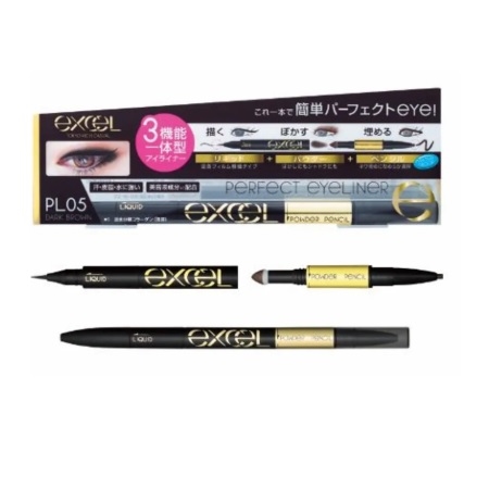 Kẻ mắt nước, chì kẻ mắt, màu mắt 3in1 Excel Perfect Eyeliner - Nhật Bản