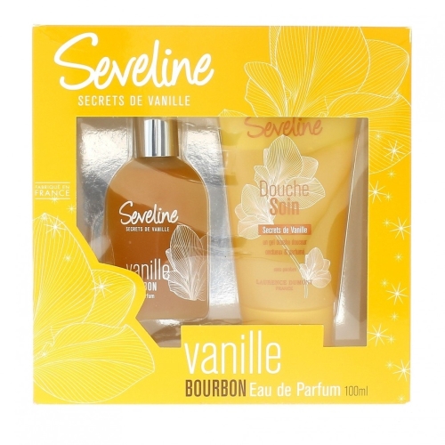 Set Gel tắm + nước hoa Seveline Coffret Secrets de Vanille Bourbon - Eau de Parfum (vàng)