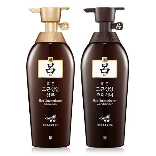 Bộ Dầu gội thảo dược phục hồi, chống rụng tóc Ryo Hair Strengthener Shampoo 500mlx2 - Hàn Quốc