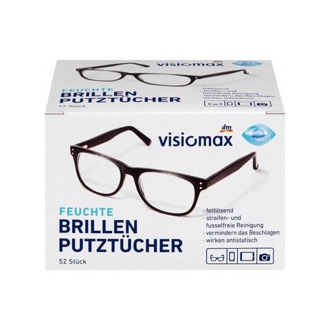 Khăn lau kính, giấy lau kính Visiomax 52 tờ - Siêu sạch chống bám bụi (Đức)