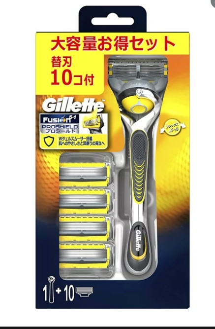 Bộ dao cạo râu và 10 lưỡi dao cạo Râu Gillette Fusion Proshield lá chắn 5+1 - Nhật bản