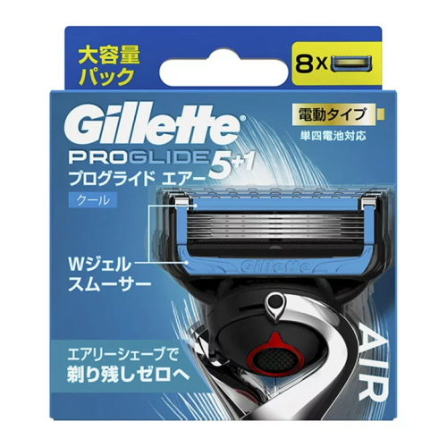 Vỉ 8 lưỡi dao cạo râu Gillette 5+1 Proglide AIR (pin)- NHẬT BẢN