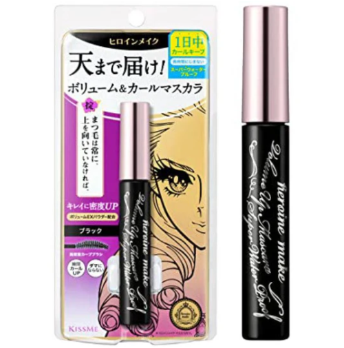 Mascara KissMe Heroine Super WP Dạng Màng Film Chống Trôi Siêu Bền Nâng Cong và Dày Mi 6g (màu đen)