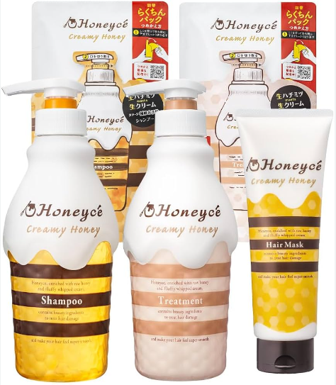 Bộ gội xả Honeyce Creamy Honey dưỡng ẩm da đầu 470ml kèm Mặt nạ tóc Damage Repair 200g