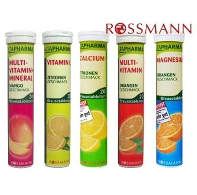 Viên sủi bổ sung vitamin C, canxi & khoáng chất Rossmann (20 viên)